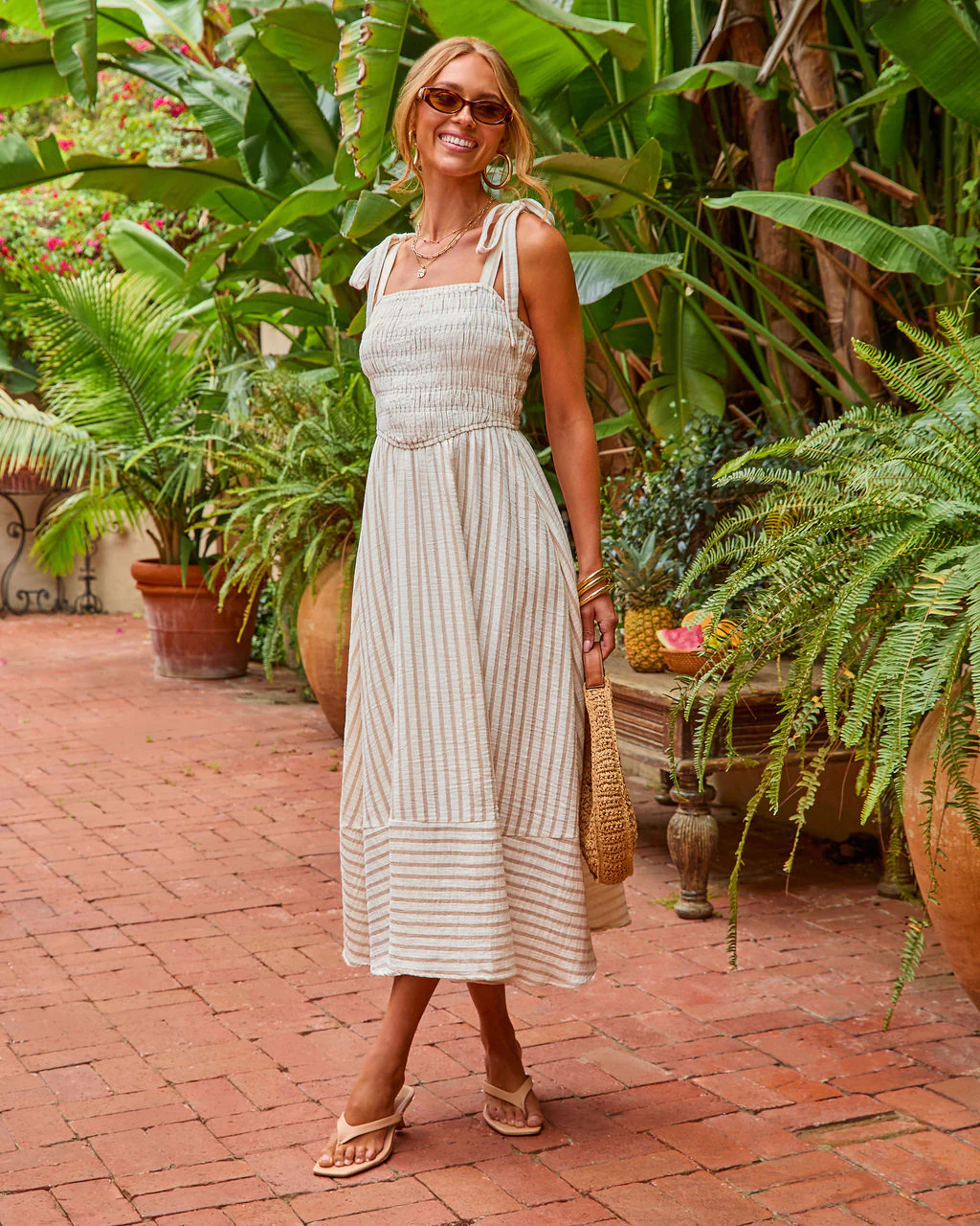 Weekend Muse Cotton Striped Maxi Dress - Image 6