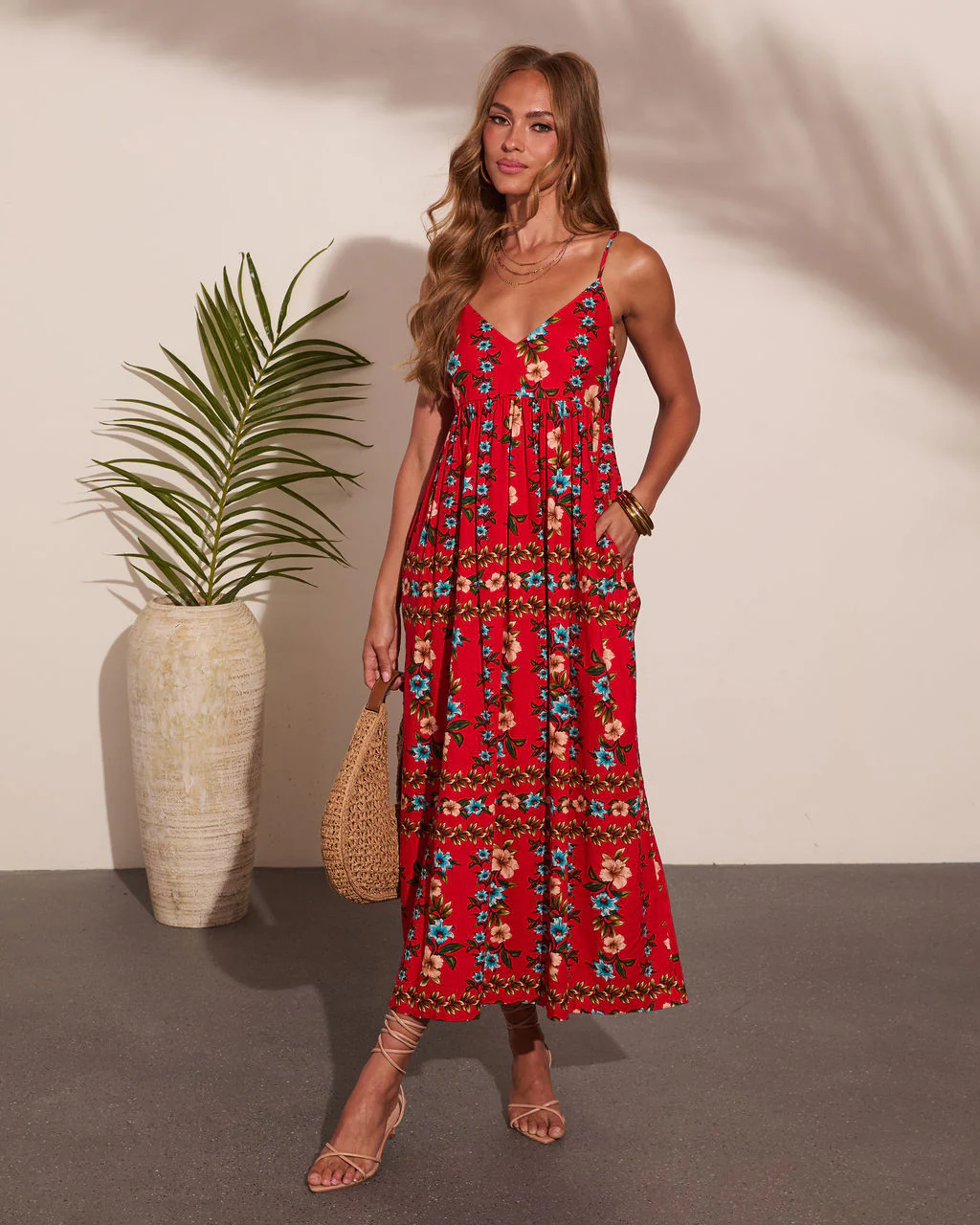 Wildflower Whisper Linen Blend Floral Maxi Dress - Image 6