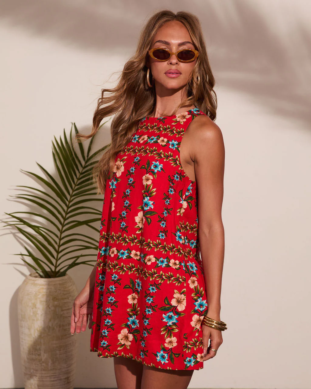 Wildflower Whisper Linen Blend Floral Mini Dress - Image 3