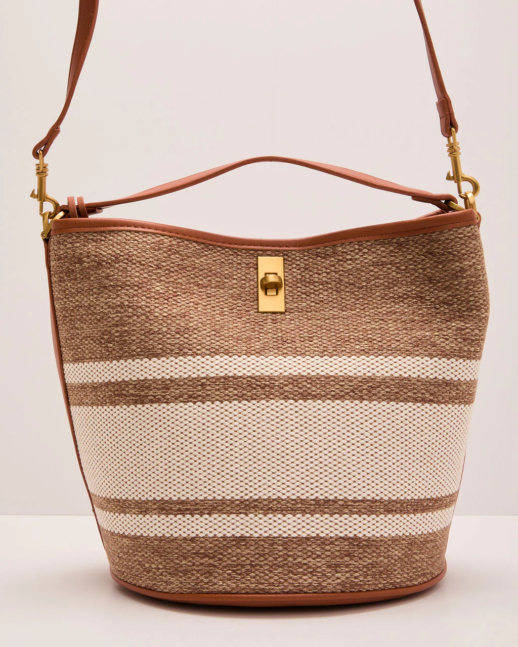Zarie Woven Striped Bucket Bag - Image 3