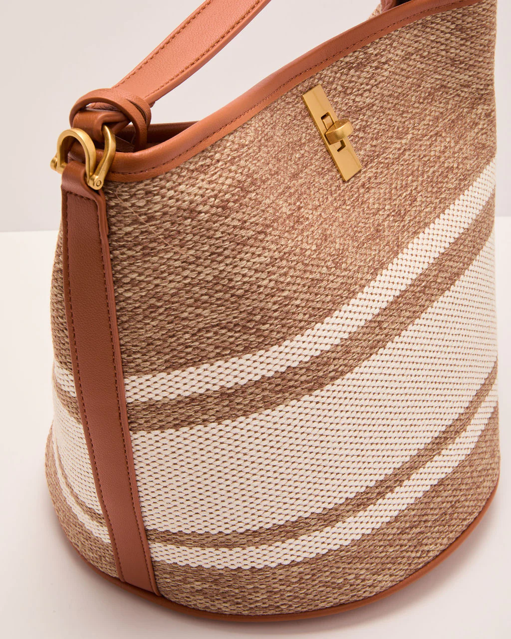 Zarie Woven Striped Bucket Bag - Image 6